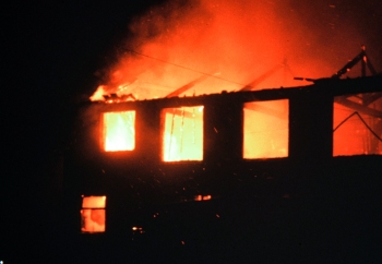 Townhead Mill 1979 on fire